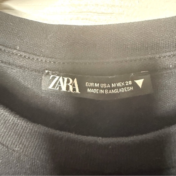 Zara Black Short Sleeved Casual Dress Size Medium GUC - Picture 2 of 5